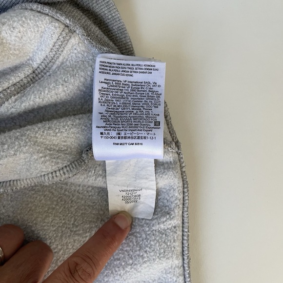 Vans Hoodie Mens XXL Gray Versa Fleece Long Sleeves Pocket Sweatshirt Skater - Picture 11 of 14